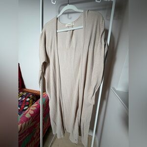 Elegant Beige Open-Front Cardigan